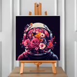 Astronauta Floreado (Pintura por Números) 40x40 cm