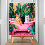 Ducha Cat-ártica (Pintura por Números) 40x50 cm
