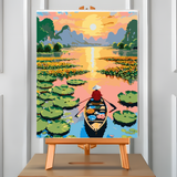 Navegando en Ninh Binh (Pintura por Números) 40x50 cm