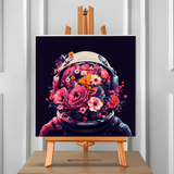 Astronauta Floreado (Pintura por Números) 40x40 cm