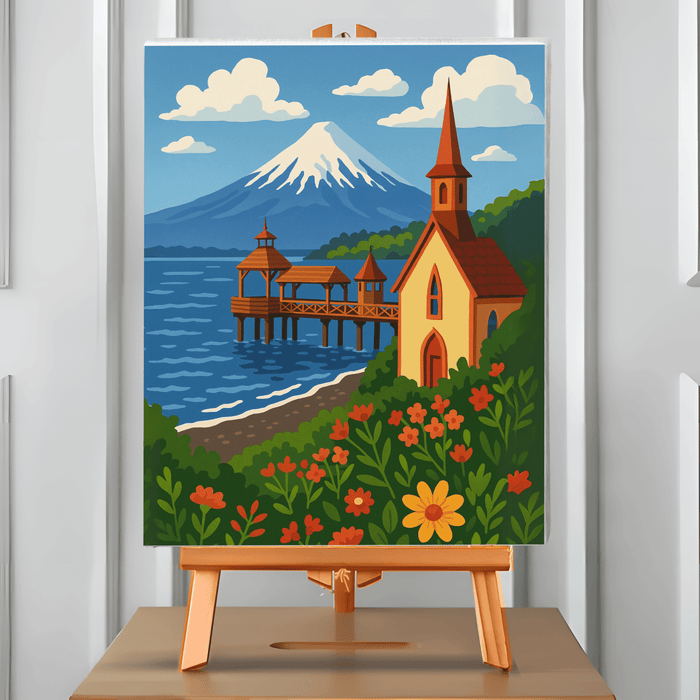 Zdklfm69 Pintar Por Números Paisaje Cuatro Estaciones, Lienzo 40x50 Cm Con Pintura Acrílica Y Pinceles