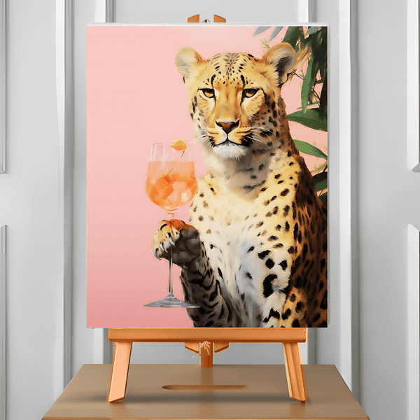El guepardo y su Aperol (Pintura por Números) 40x50 cm