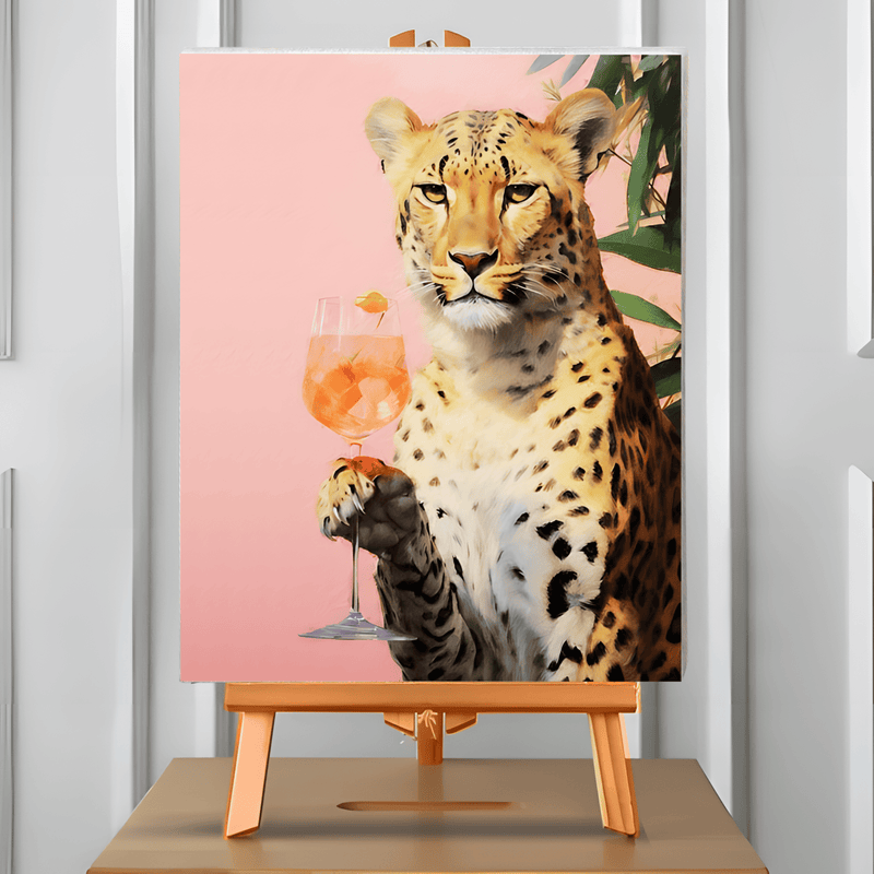 El guepardo y su Aperol (Pintura por Números) 40x50 cm