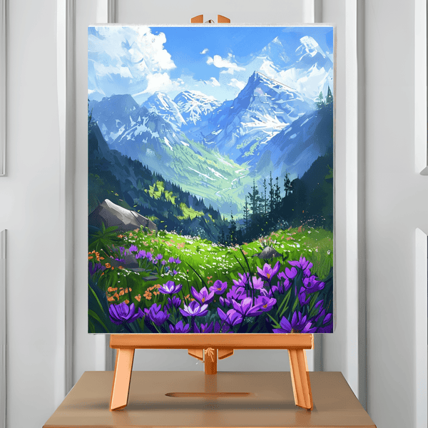 Montaña Floreada (Pintura por Números) 40x50 cm
