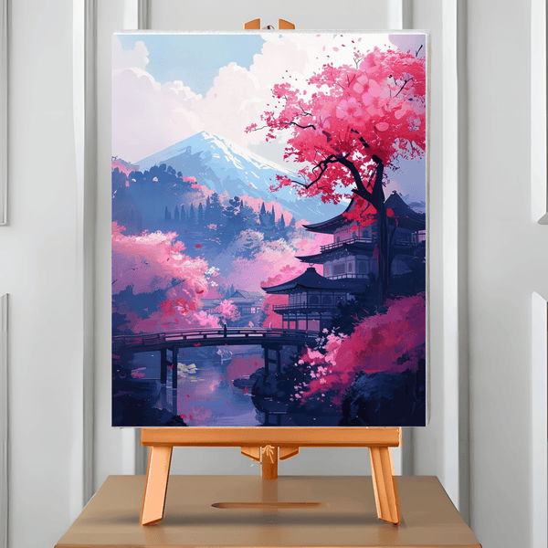 Actividad Relajante Antiestrés Kit Pintura Por Números 40x50cm - Paisaje Cabaña Bosque, Incluye Pinceles Y Pinturas Acrílicas, Para Adultos Y Niños