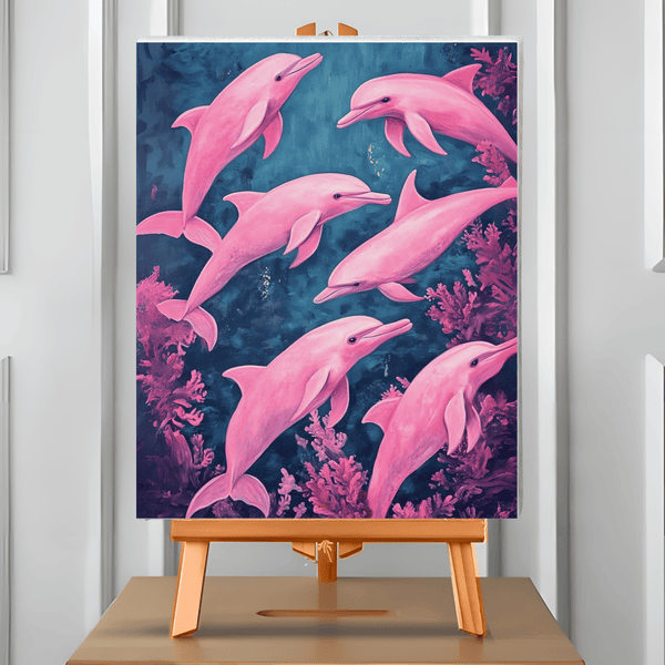 Pink Dolphin (Pintura por Números) 40x50 cm
