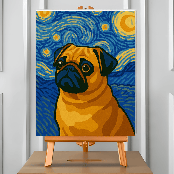 Pug Estrellado (Pintura por Números) 40x50 cm