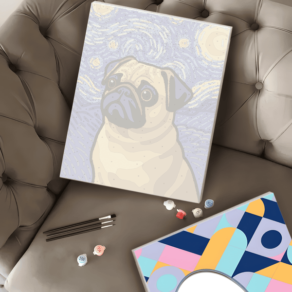 Pug Estrellado (Pintura por Números) 40x50 cm