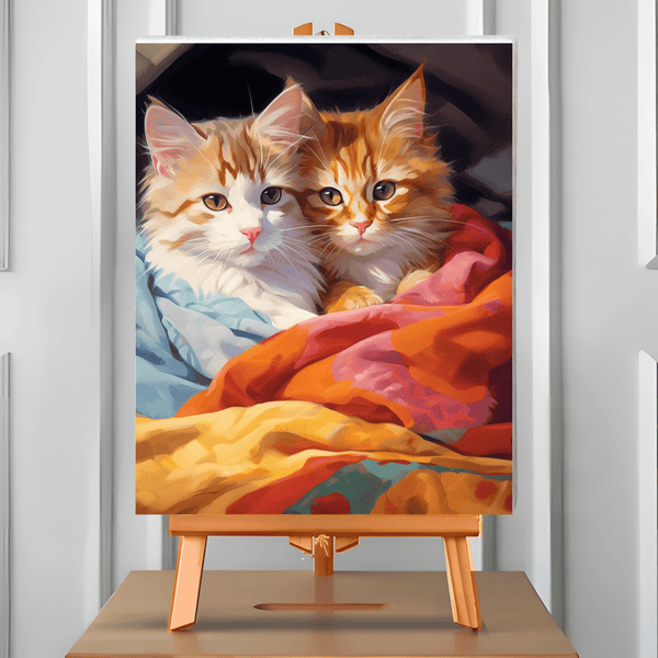 Twin Cats (Pintura por Números) 40x50 cm