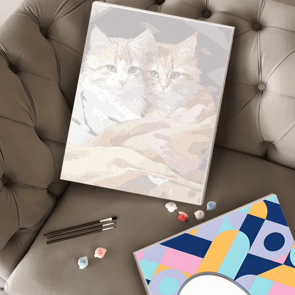 Twin Cats (Pintura por Números) 40x50 cm